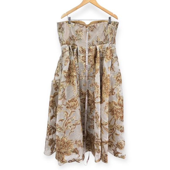 Mac Duggal Strapless Gold and Cream Dress - Picture 12 of 14